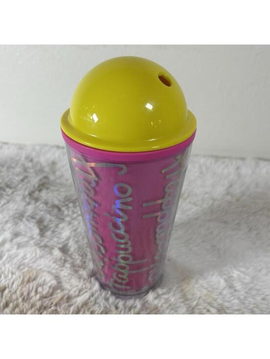 Starbucks Other - Starbucks Frappuccino Dome Lid Tumbler Pink Yellow Reusable Cup